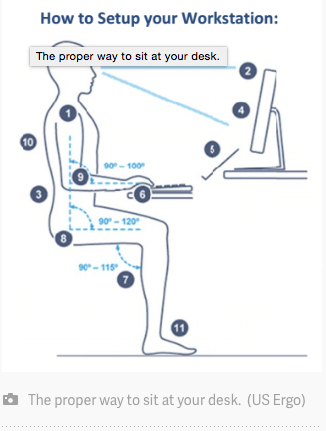 how to sit correctly at work