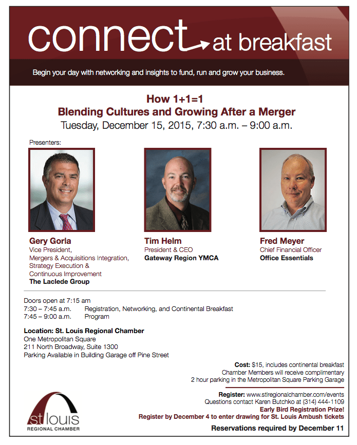 Come Talk Mergers and Office Culture With Us And The St. Louis Regional Chamber