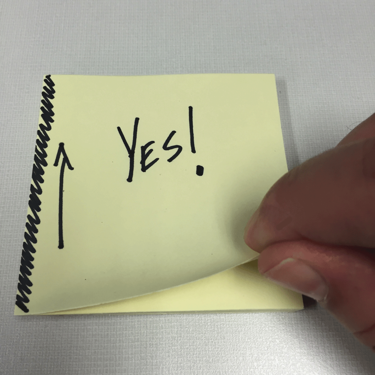 The right way to peel post-it notes