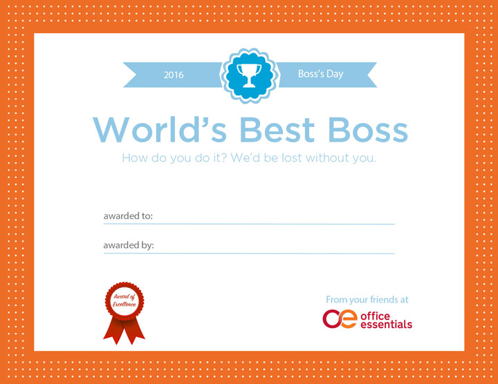 world's best boss printable certificate