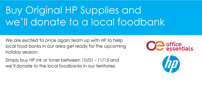 Buy HP Ink or Toner and help Office Essentials feed a hungry family this holiday season.